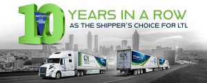 10 years in a row as the Shipper's Choice for LTL