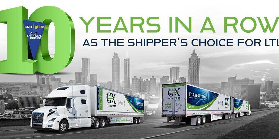 10 years in a row as the Shipper's Choice for LTL