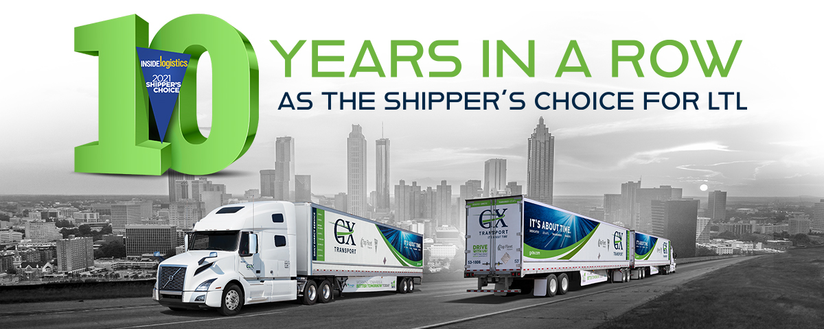 10 years in a row as the Shipper's Choice for LTL